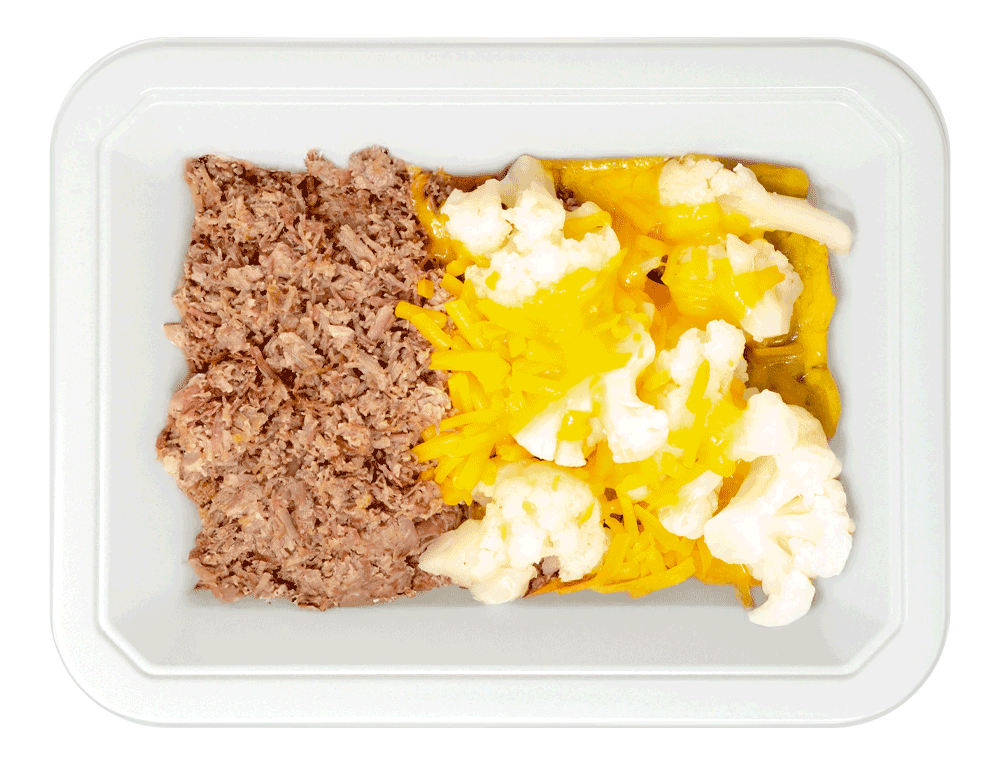 Chopped Beef Brisket & Cheesy Cauliflower