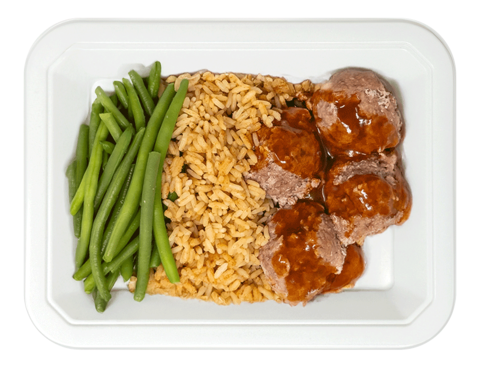Turkey Meatballs, Spanish Style Rice & Green Beans