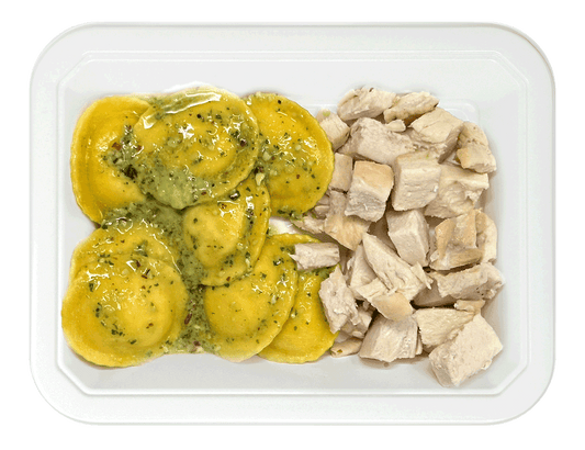 Creamy Pesto Chicken Cheesy Ravioli