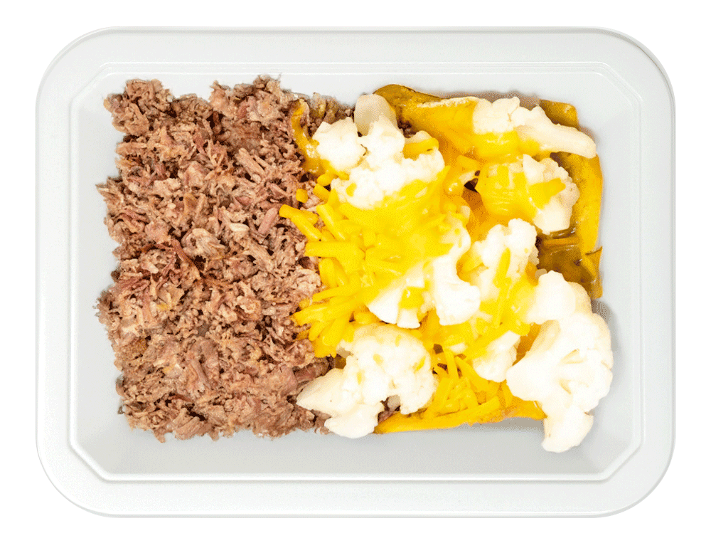 Chopped Beef Brisket & Cheesy Cauliflower