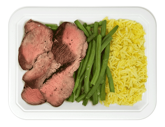 Beef Medallions, Saffron Rice & Green Beans