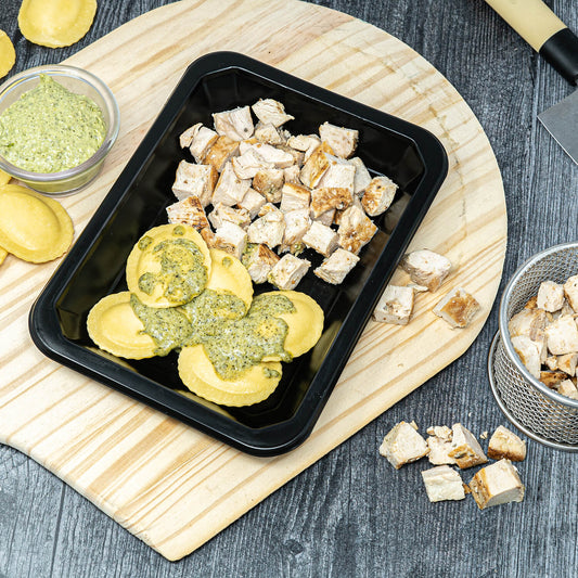 Creamy Pesto Chicken Cheesy Ravioli