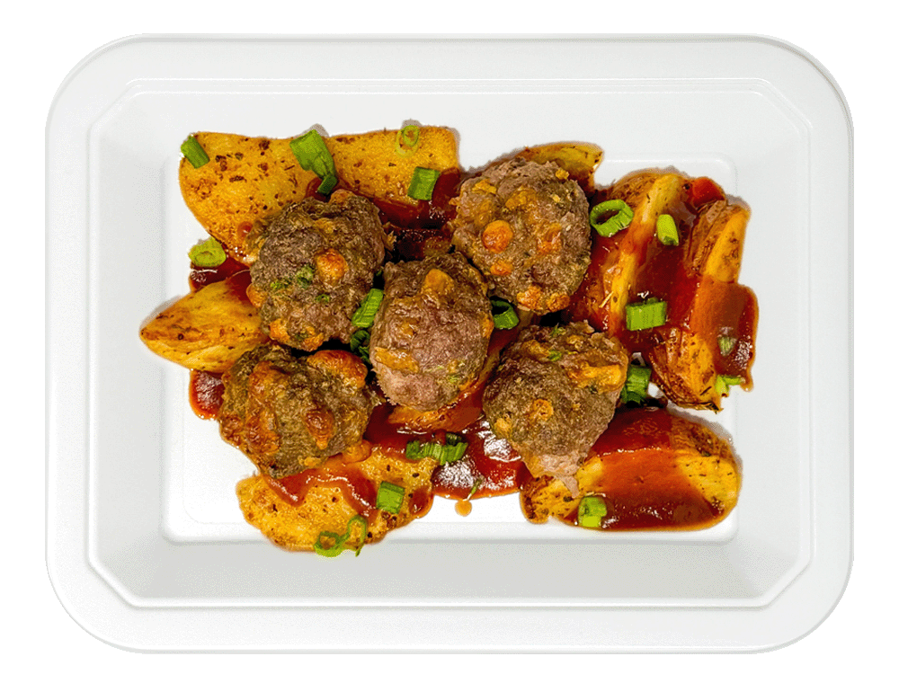 Cowboy Meatballs and Potatoes